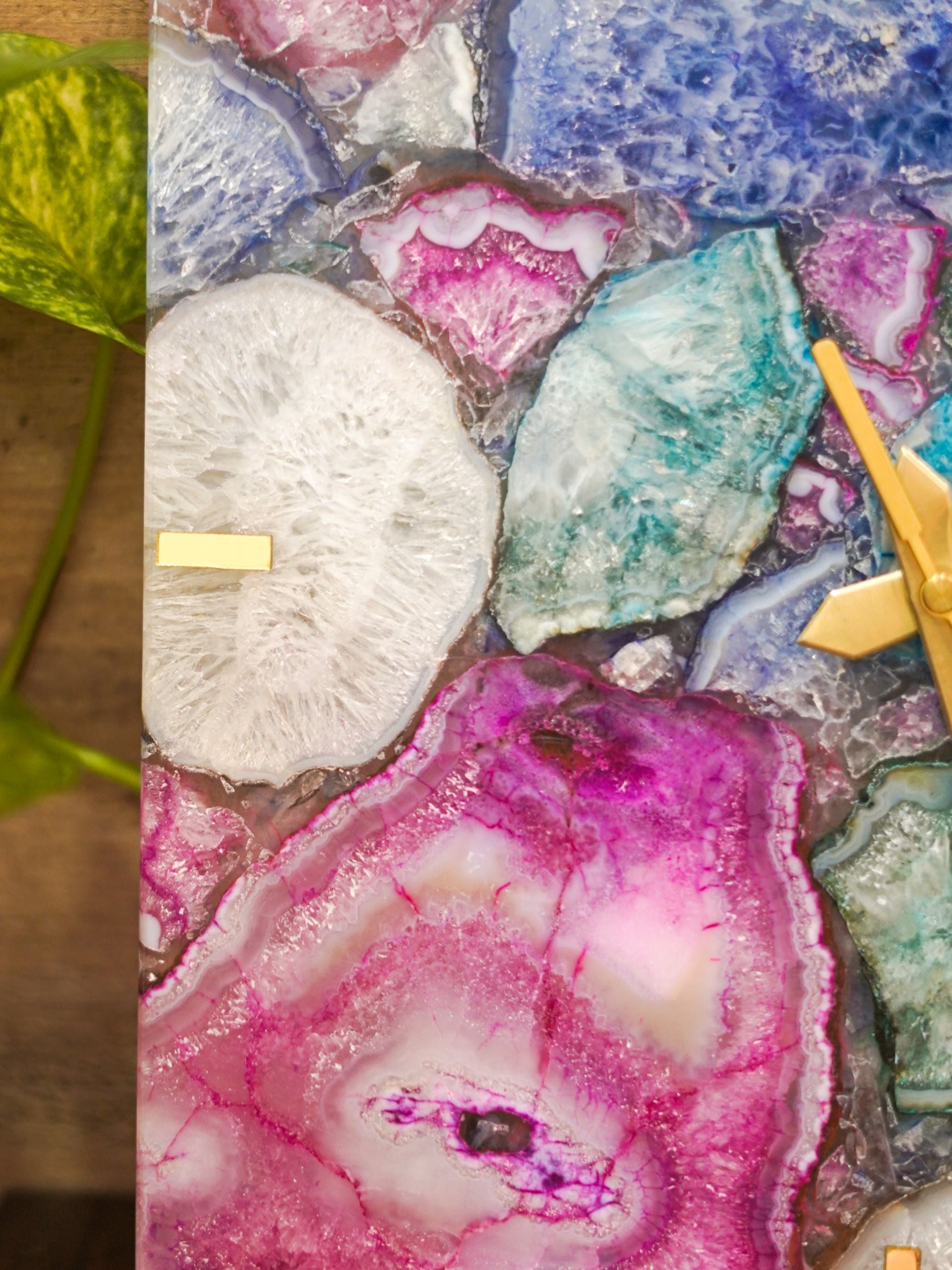 Agate Square Wall Clock - Handcrafted