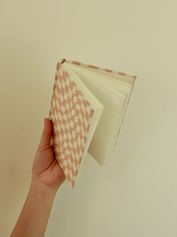 A5 Diary - Checkered Journal - Handcrafted Sustainable
