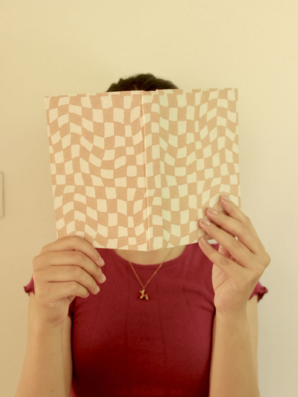 A5 Diary - Checkered Journal - Handcrafted Sustainable