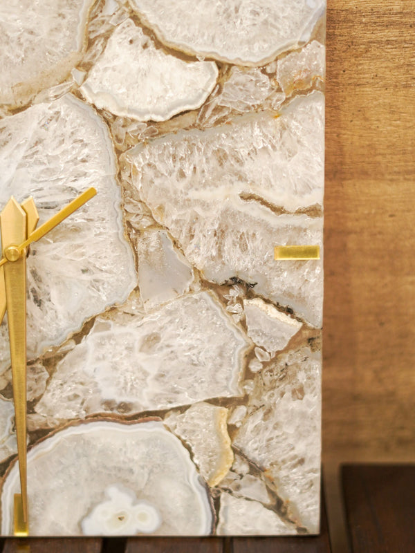 Agate Square Wall Clock - Handcrafted