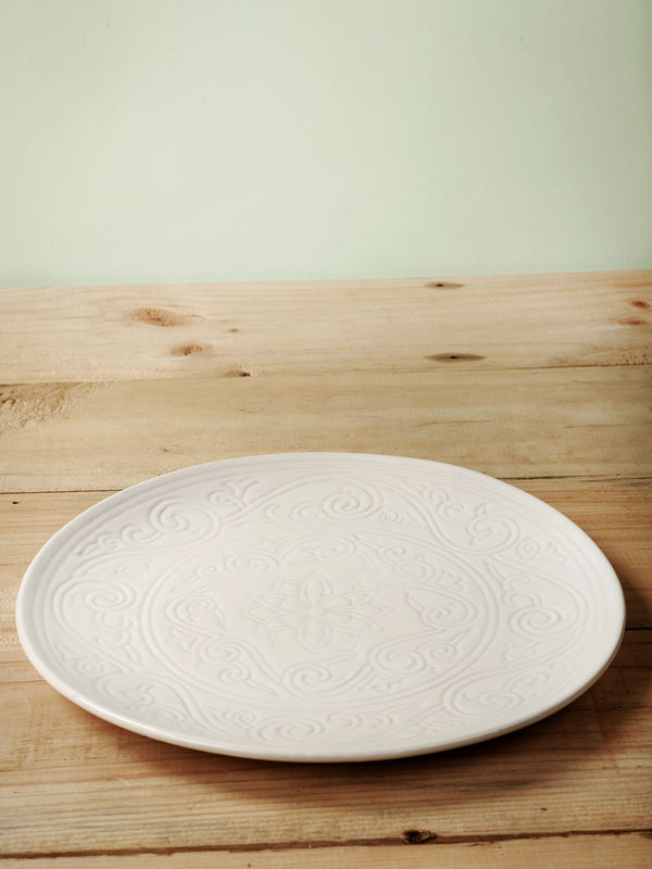 Handcrafted White Dinner Plate