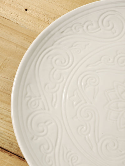 Handcrafted White Dinner Plate