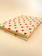 Handcrafted Red Hearts on White A5 Journal Diary