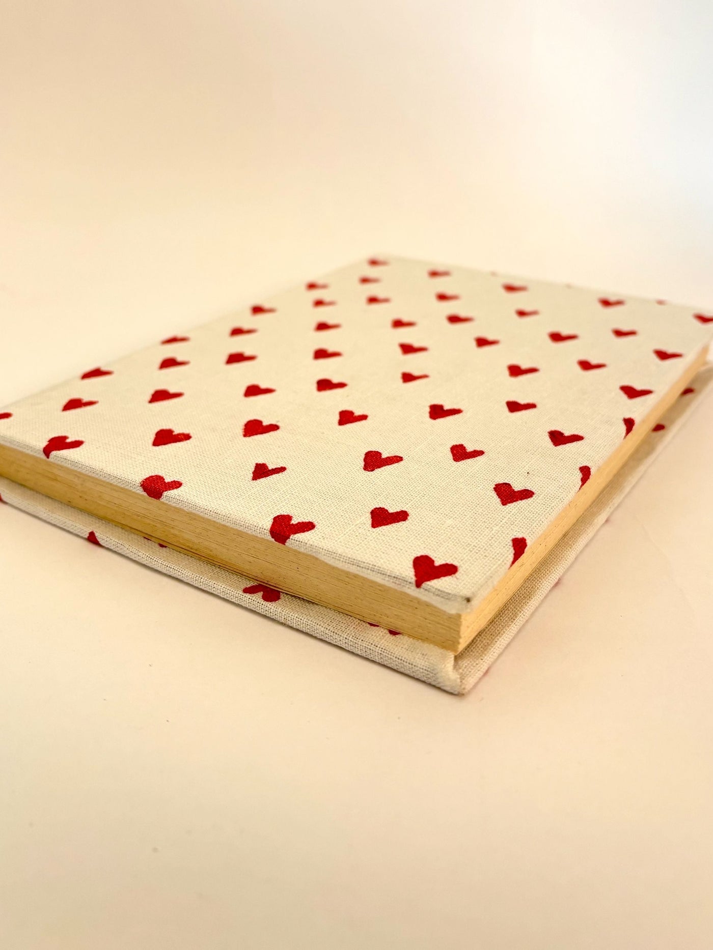 Handcrafted Red Hearts on White A5 Journal Diary