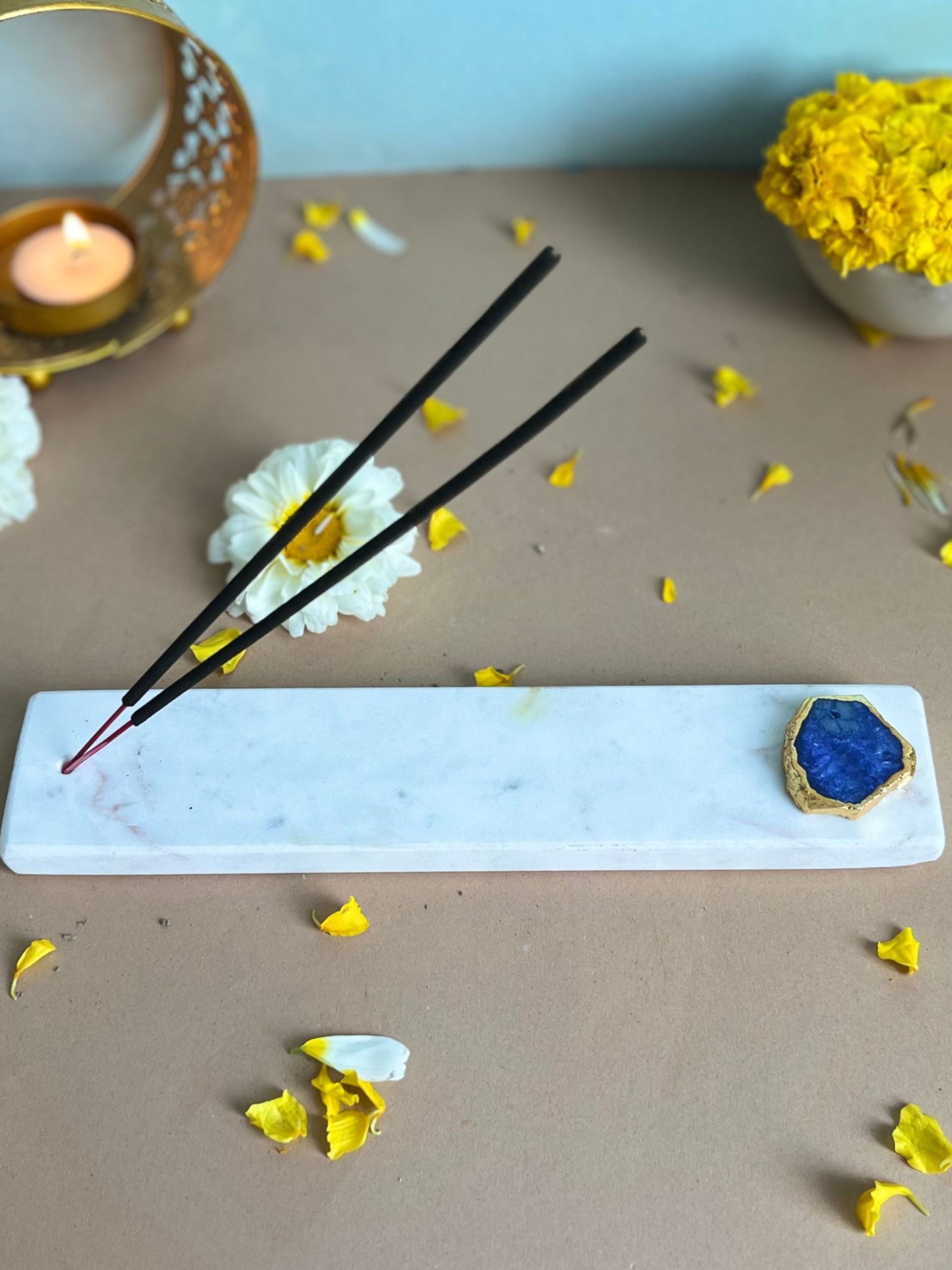 Agarbatti Stand - Handmade Marble & Agate