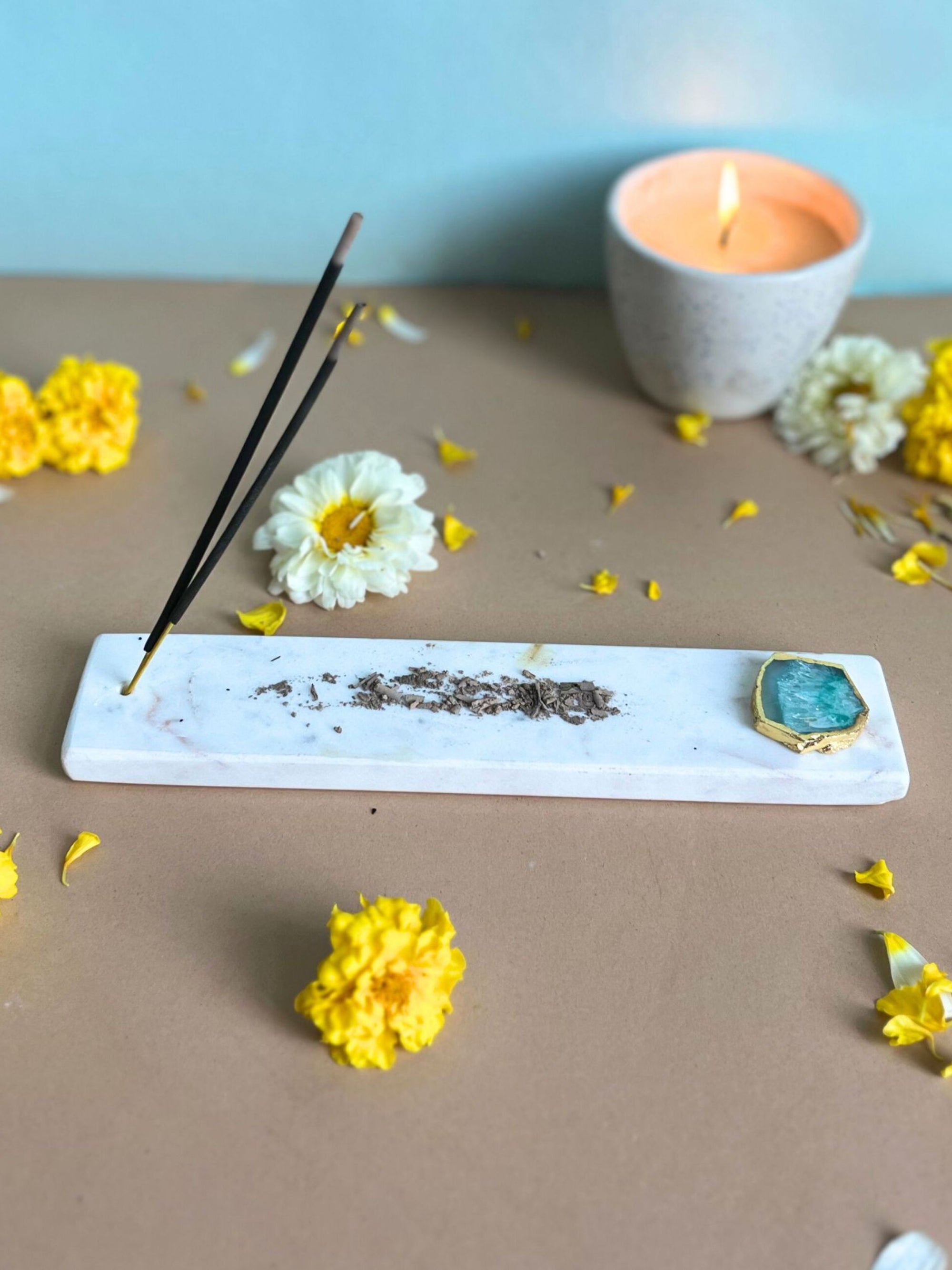 Agarbatti Stand - Handmade Marble & Agate