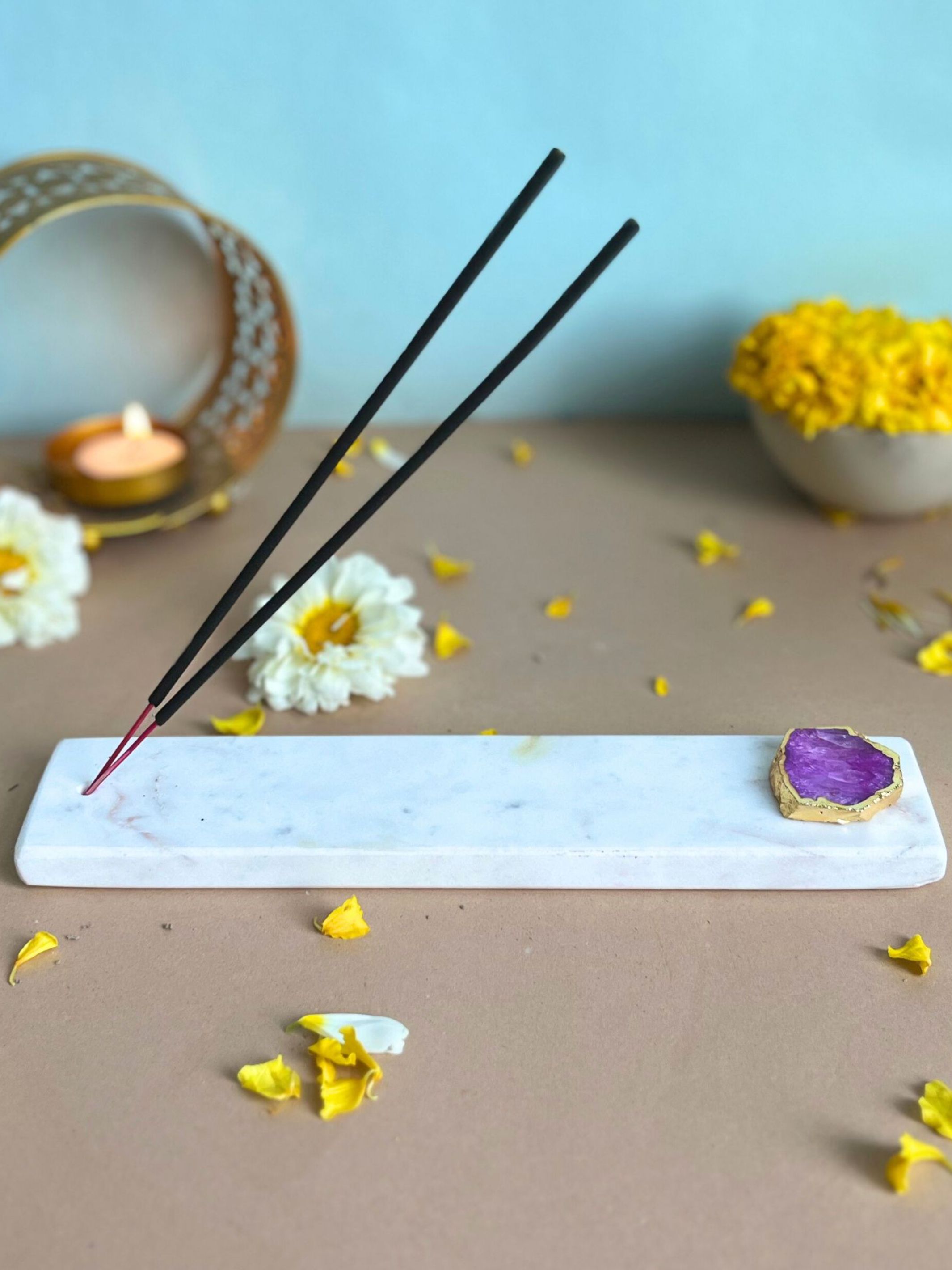 Agarbatti Stand - Handmade Marble & Agate