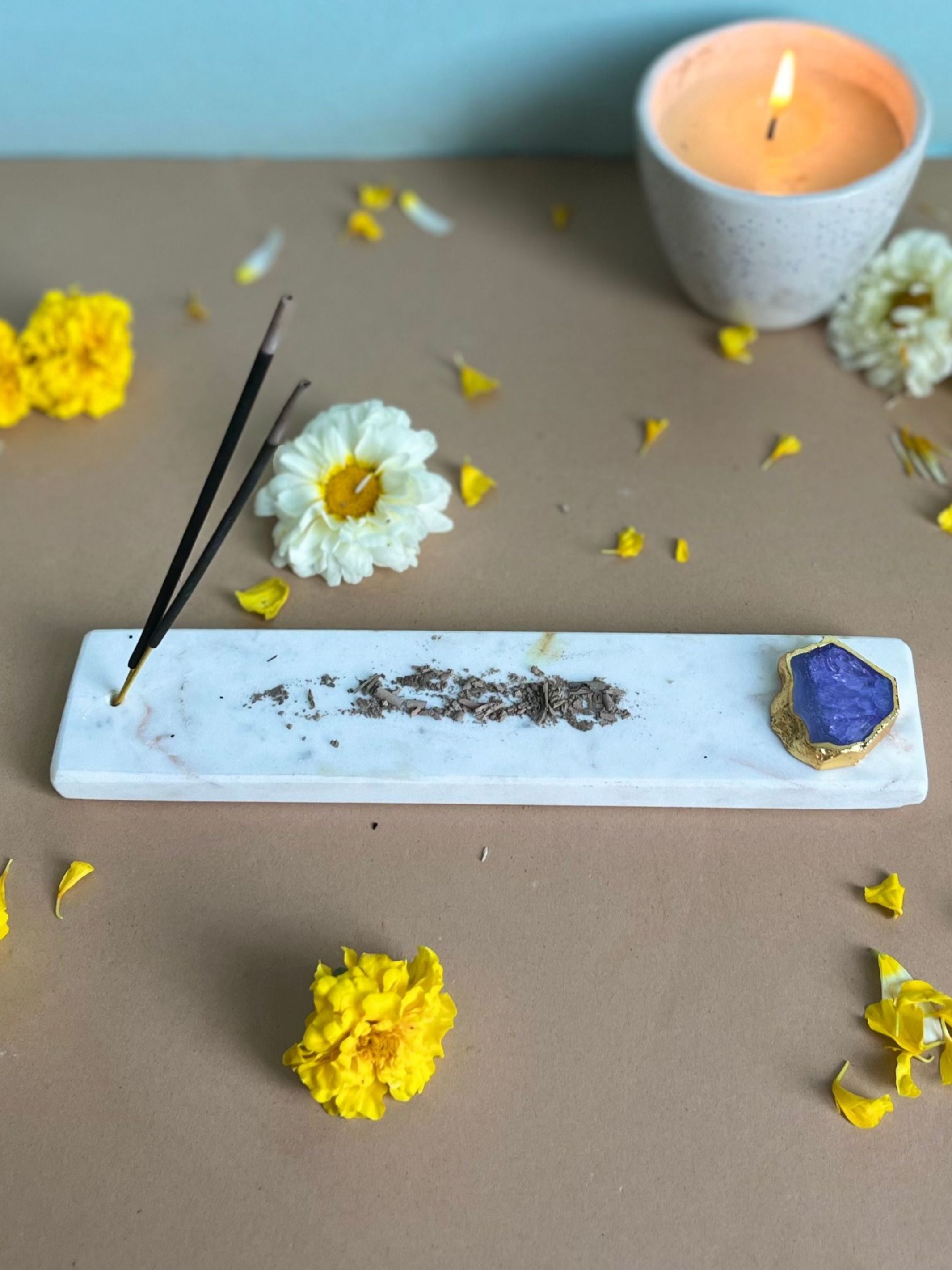 Agarbatti Stand - Handmade Marble & Agate