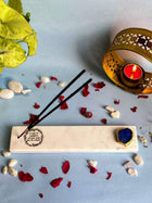 Gayatri Mantra Agarbatti Stand - Handmade Marble & Agate