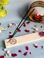 Gayatri Mantra Agarbatti Stand - Handmade Marble & Agate