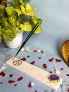 Gayatri Mantra Agarbatti Stand - Handmade Marble & Agate