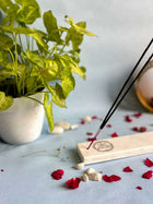 Gayatri Mantra Agarbatti Stand - Handmade Marble & Agate