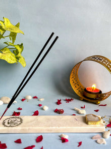 Guru Ji Agarbatti Stand - Handmade Marble & Agate