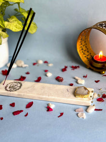Guru Ji Agarbatti Stand - Handmade Marble & Agate