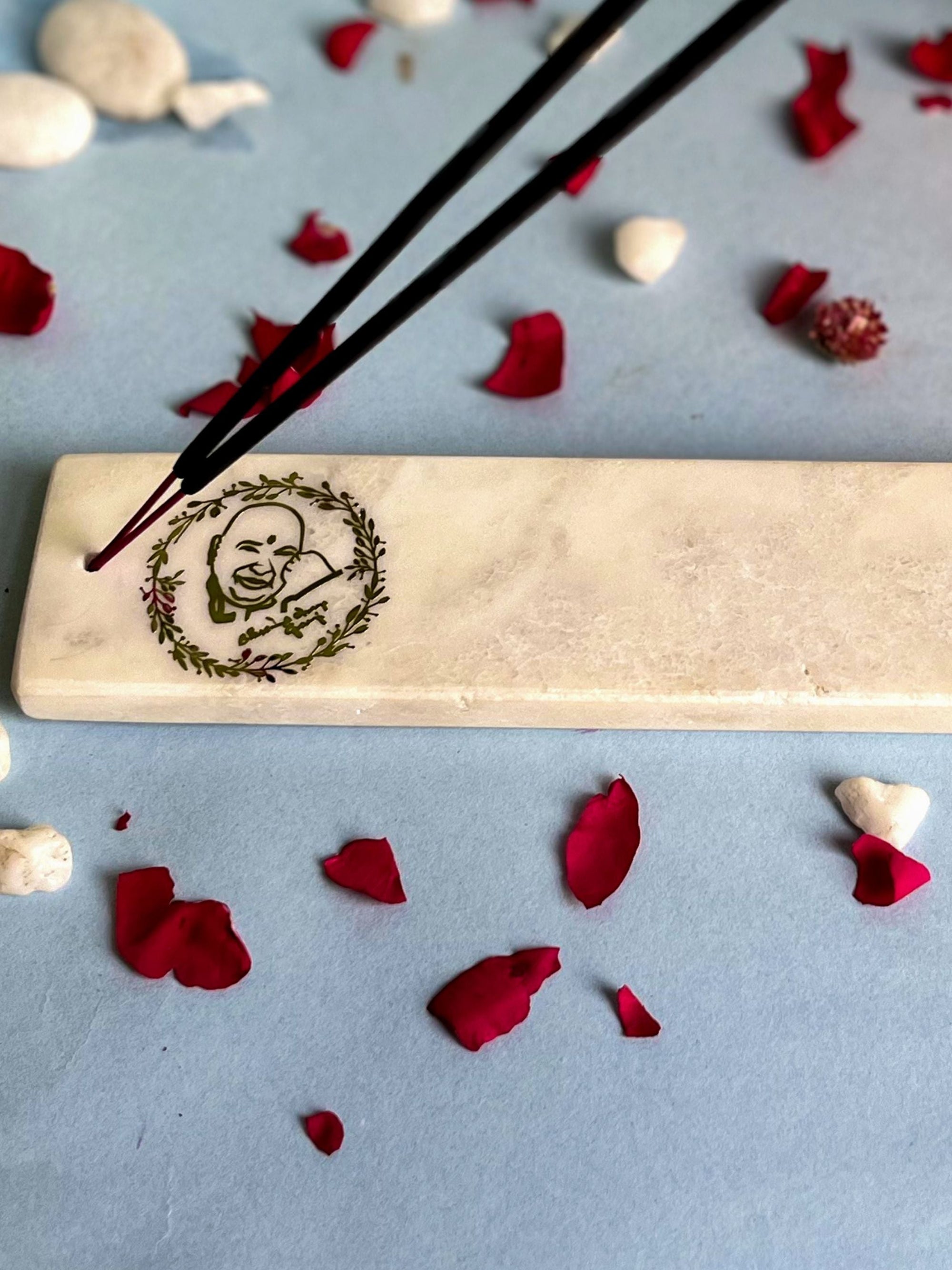 Guru Ji Agarbatti Stand - Handmade Marble & Agate