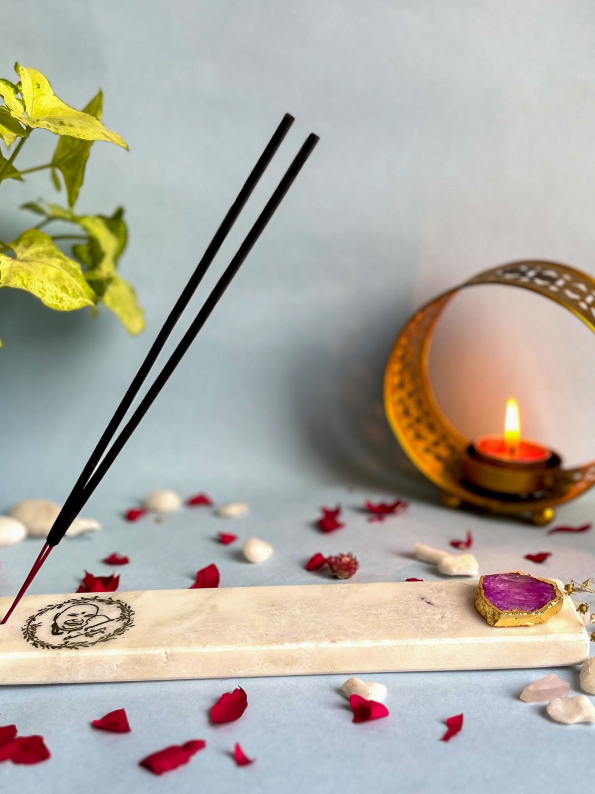 Guru Ji Agarbatti Stand - Handmade Marble & Agate