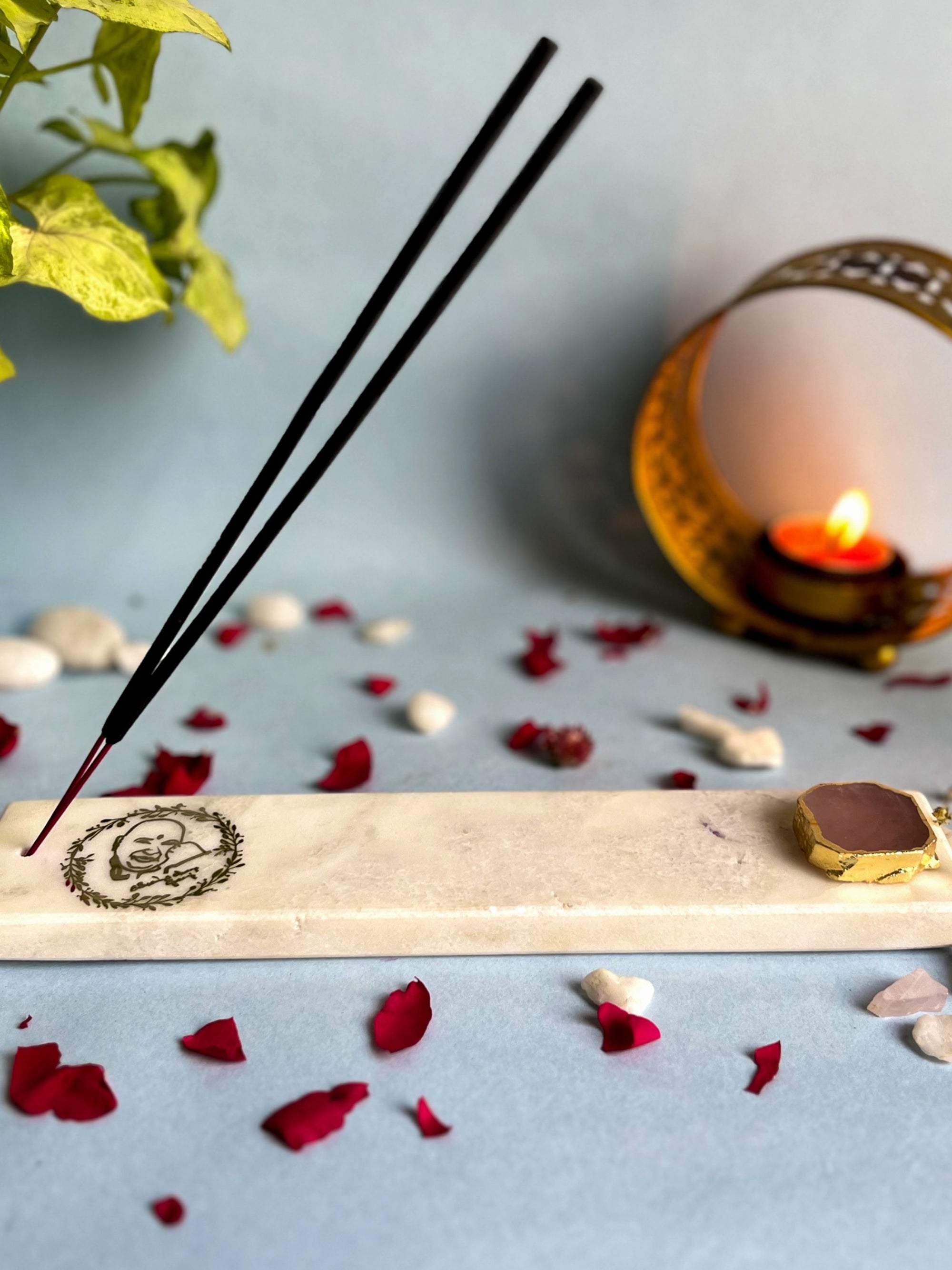 Guru Ji Agarbatti Stand - Handmade Marble & Agate