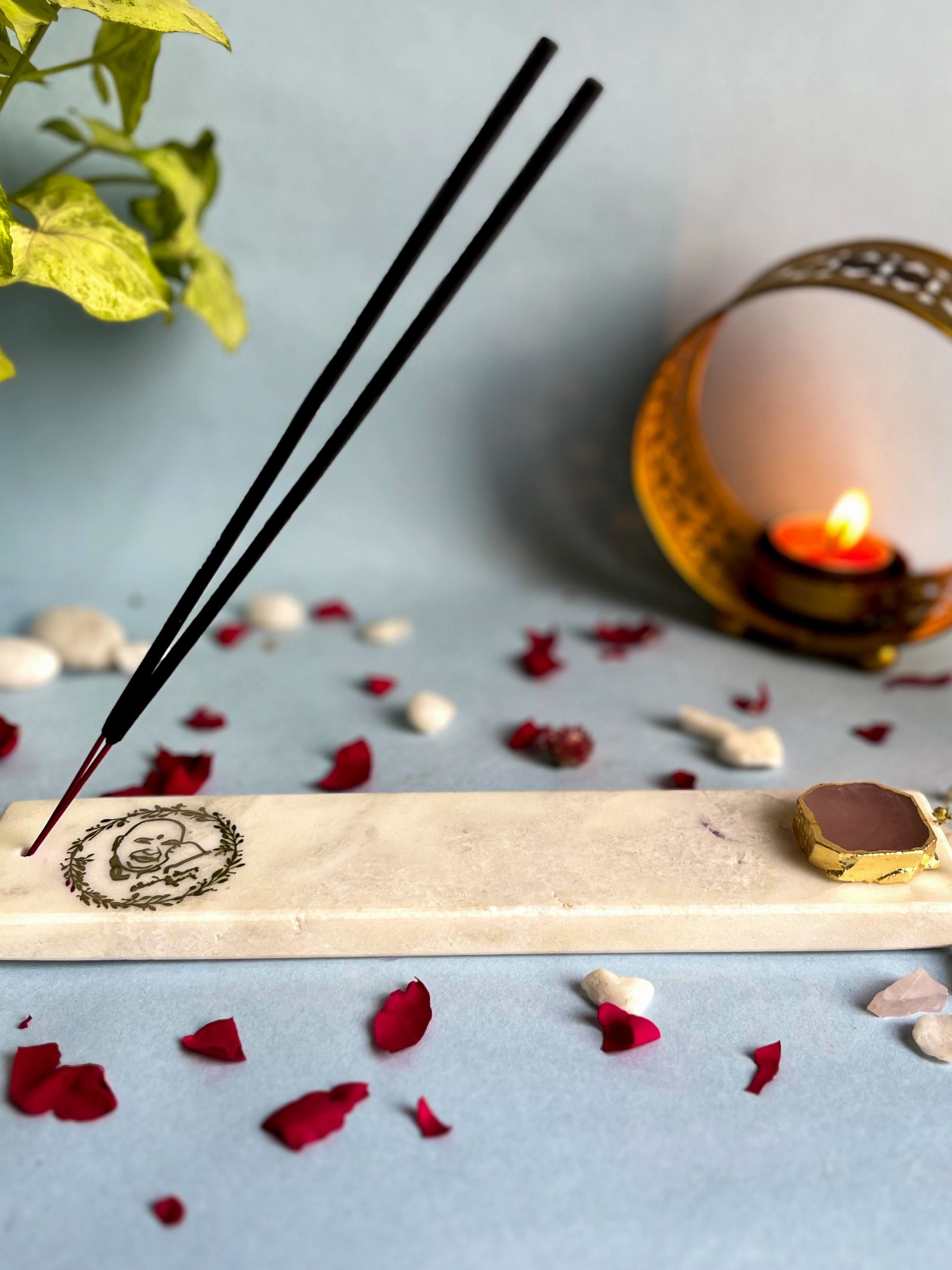 Guru Ji Agarbatti Stand - Handmade Marble & Agate
