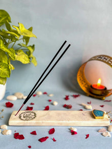 Guru Ji Agarbatti Stand - Handmade Marble & Agate