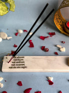 Namokar Mantra Agarbatti Stand - Handmade Marble & Agate