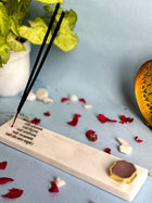 Namokar Mantra Agarbatti Stand - Handmade Marble & Agate