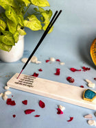 Namokar Mantra Agarbatti Stand - Handmade Marble & Agate