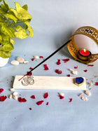 OM Agarbatti Stand - Handmade Marble & Agate