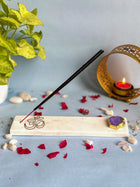 OM Agarbatti Stand - Handmade Marble & Agate