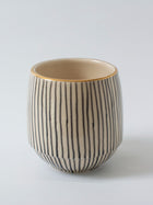 Handpainted Striped Ceramic Black Succulent Planter
