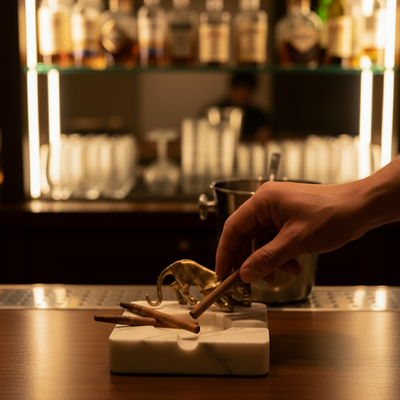 Feral Luxe - Handmade Marble Ashtray with Panther