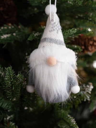 Hanging Santa Tree Ornament Grey