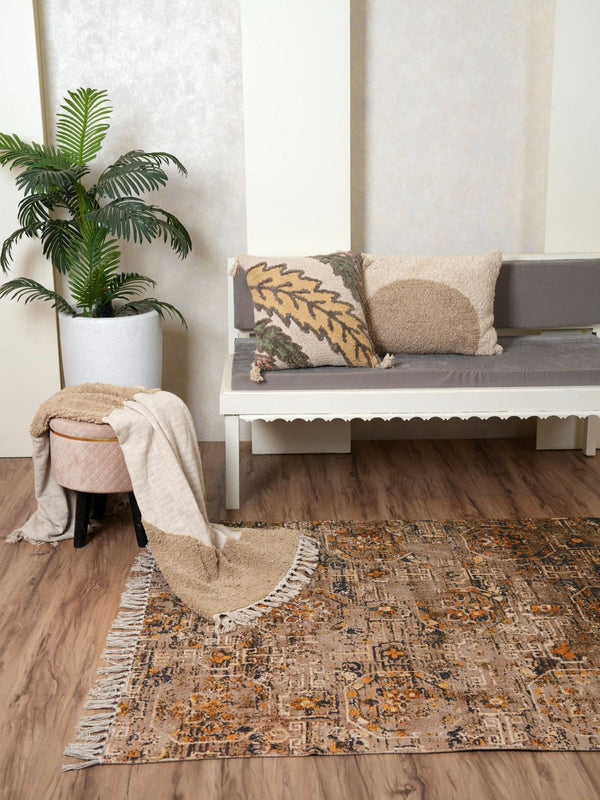 Printed Handloom Rug - Harmony Fusion