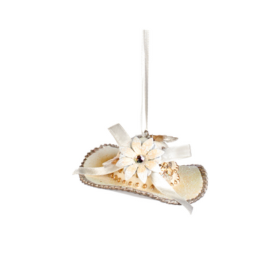 Ivory Ribbon Hat Ornaments