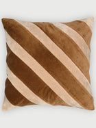 Heather Tan Brown Velvet Stripe Cushion Cover