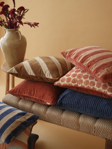 Polka Dot Rhubarb Velvet Cushion Cover