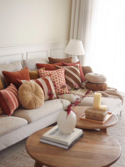 Cuddle Tan Brown Velvet  Round Cushion