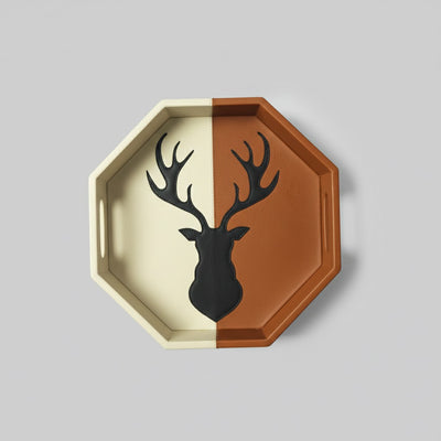 Tan & White Hexa Tray