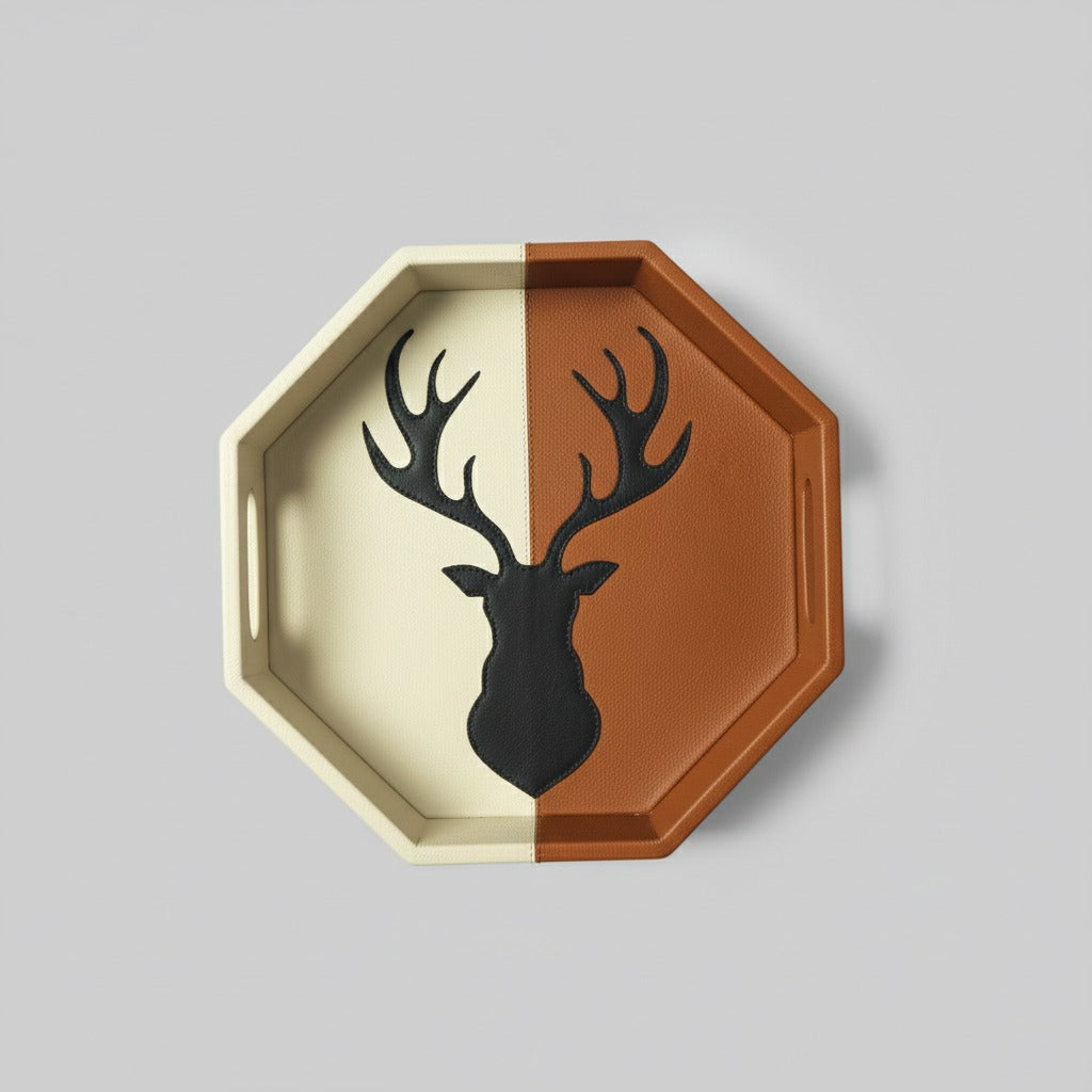 Tan & White Hexa Tray