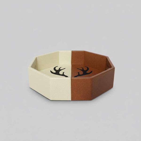 Tan & White Hexa Tray