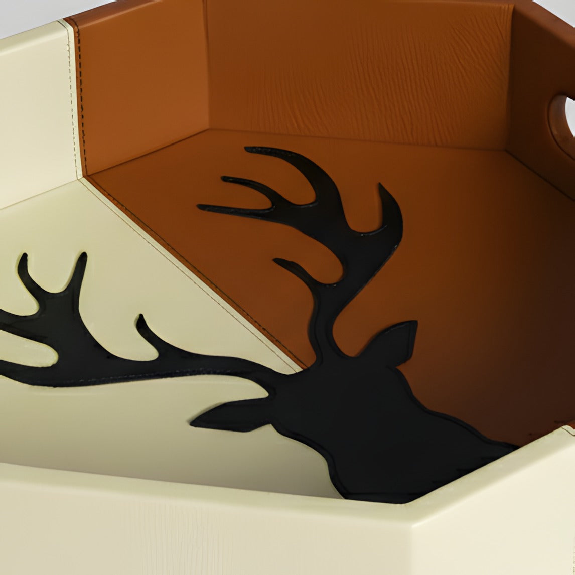 Tan & White Hexa Tray