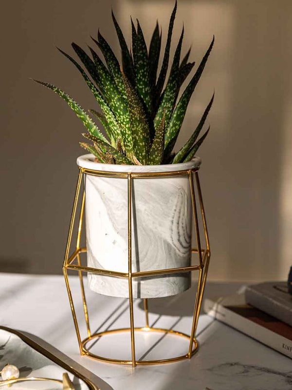 Hexagon Grey Planter