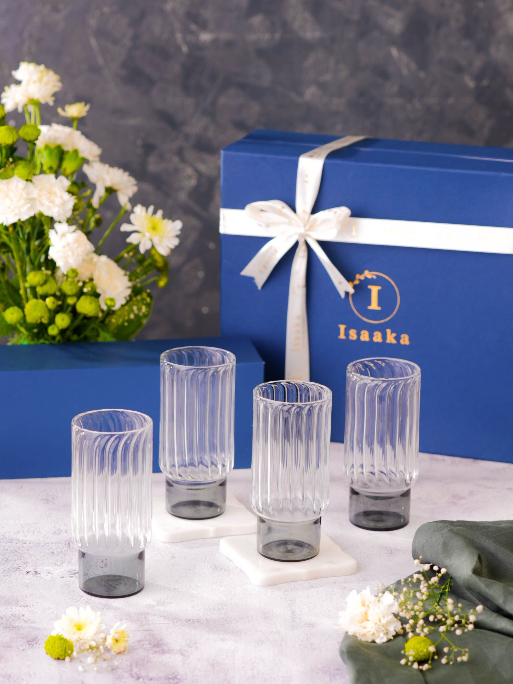 Highball Grey Set Of 4 Gift Box