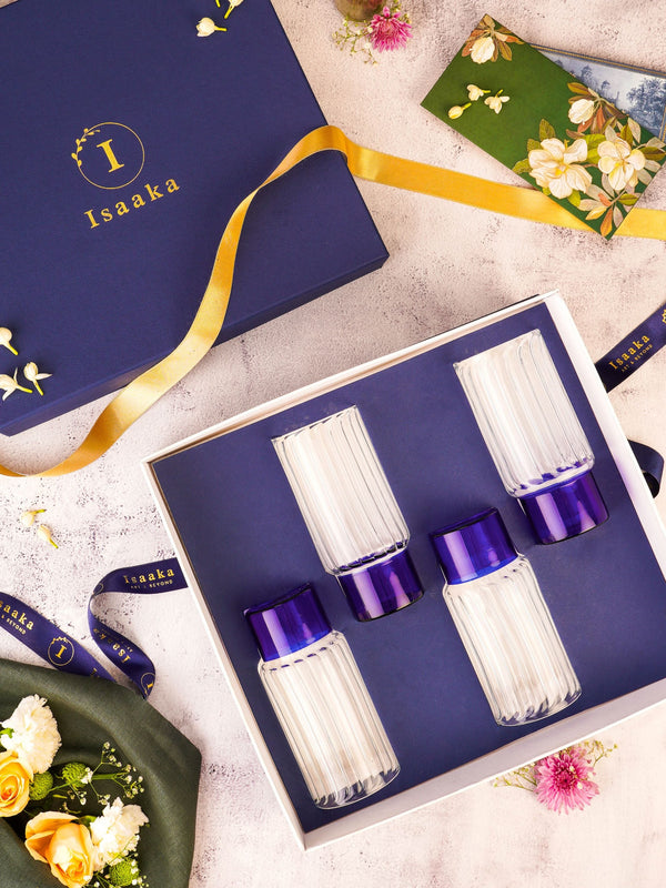 Highball Indigo  Set Of 4 Gift Box