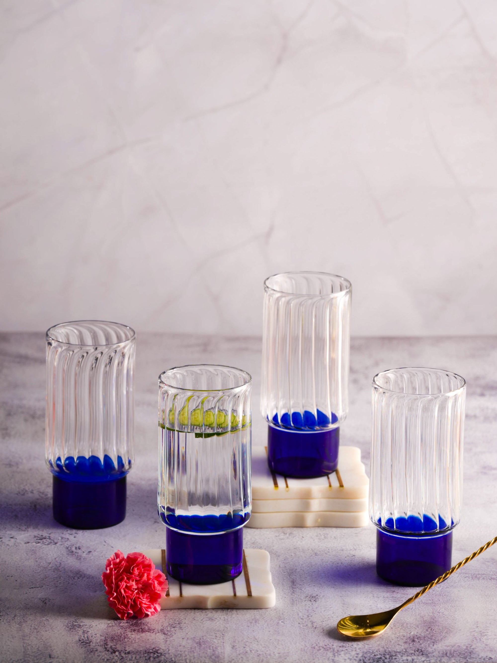Highball Indigo  Set Of 4 Gift Box