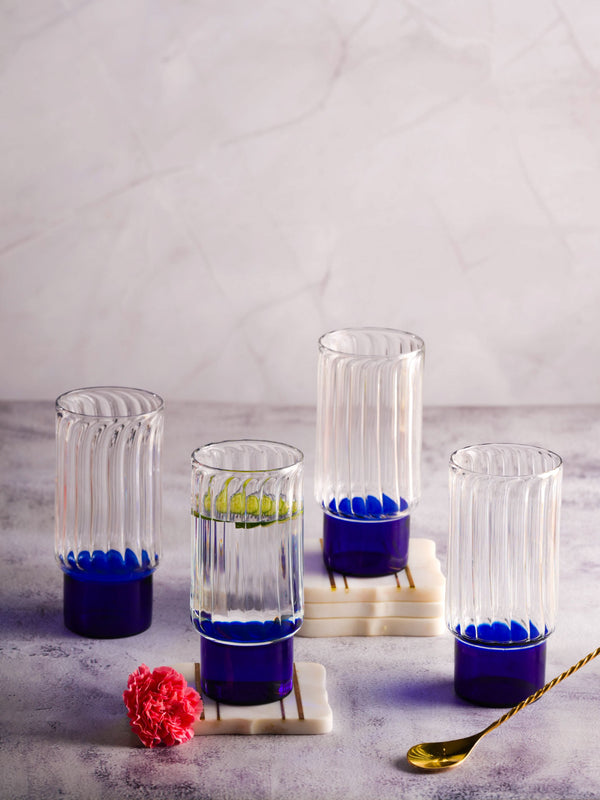 Highball Indigo  Set Of 4 Gift Box