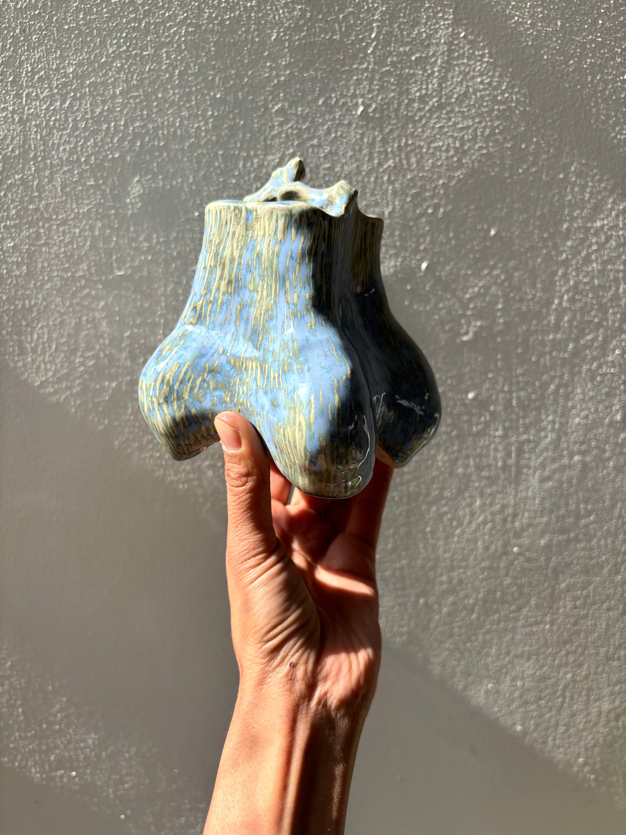 Hollow Ground Vase - Electric Blue