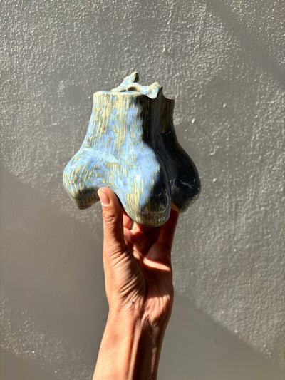 Hollow Ground Vase - Electric Blue