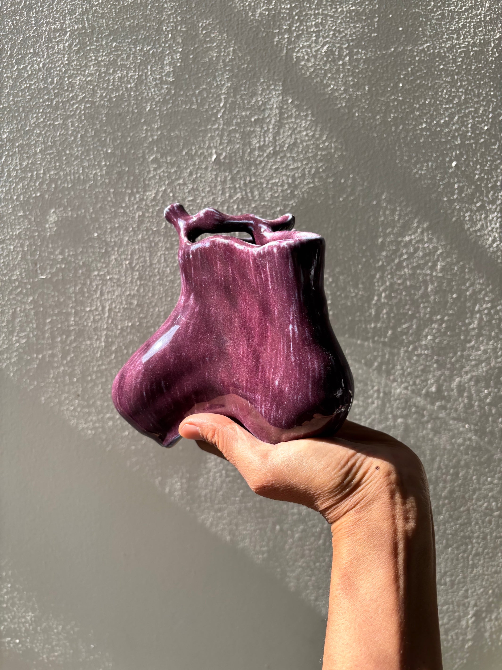 Hollow Ground Vase - Plum