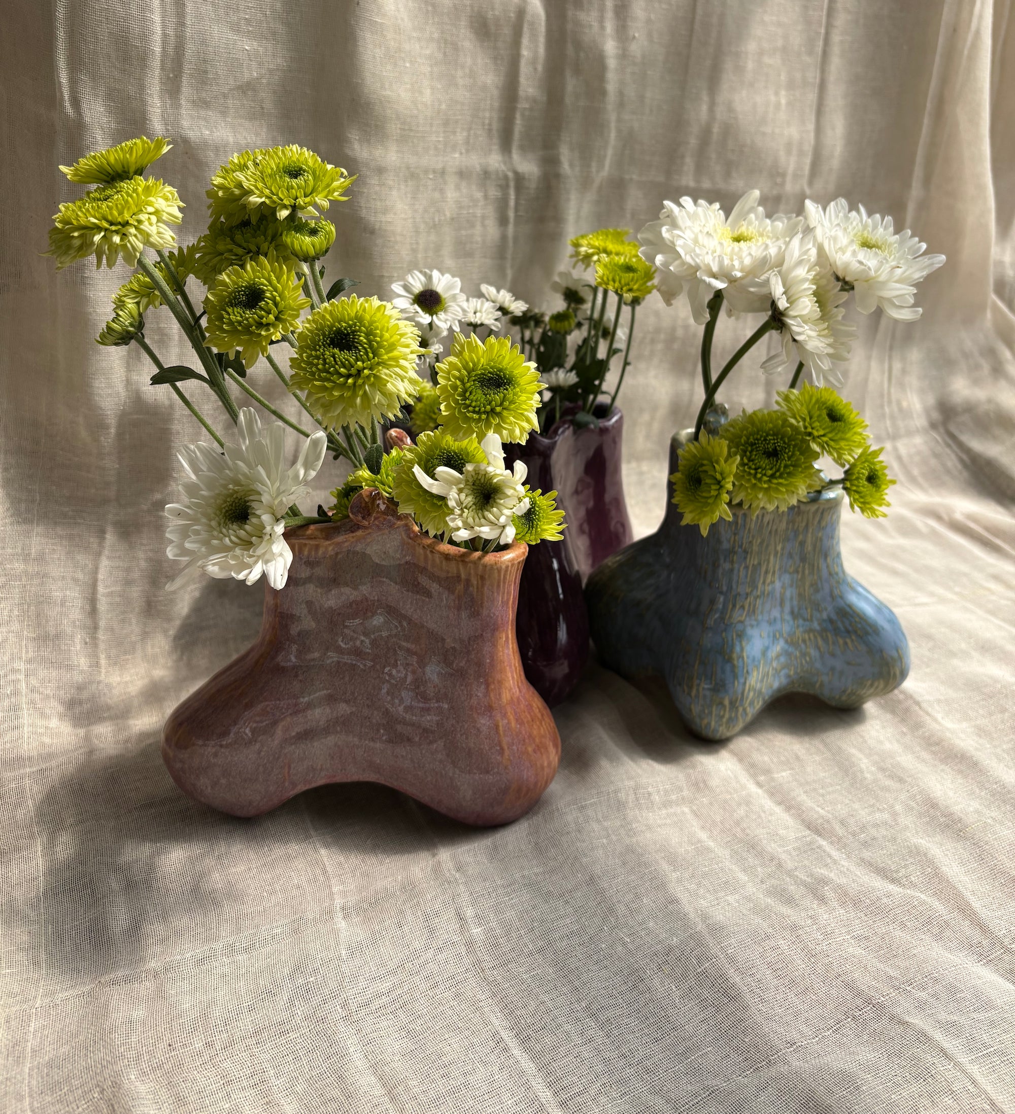 Hollow Ground Vase - Electric Blue