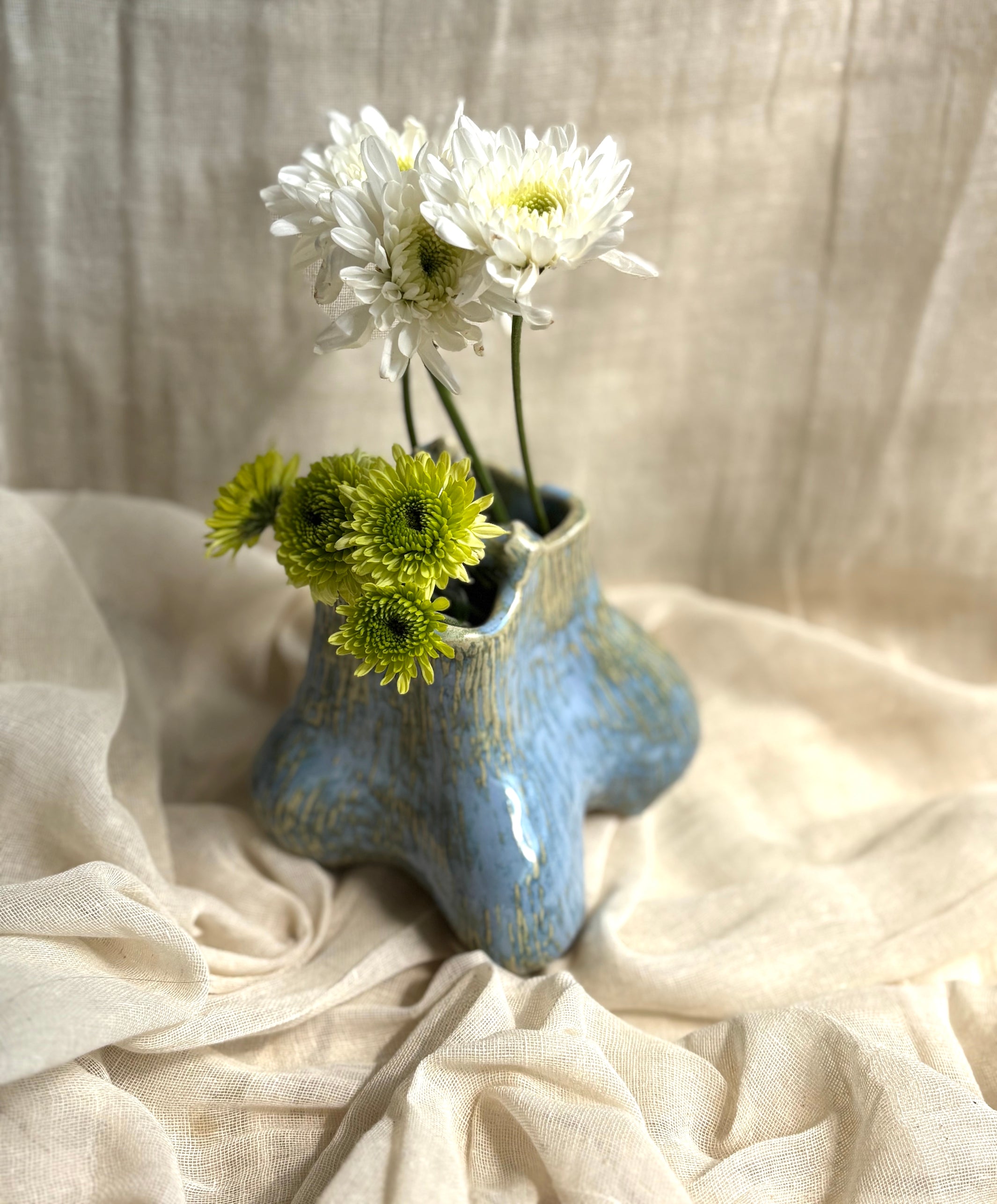 Hollow Ground Vase - Electric Blue